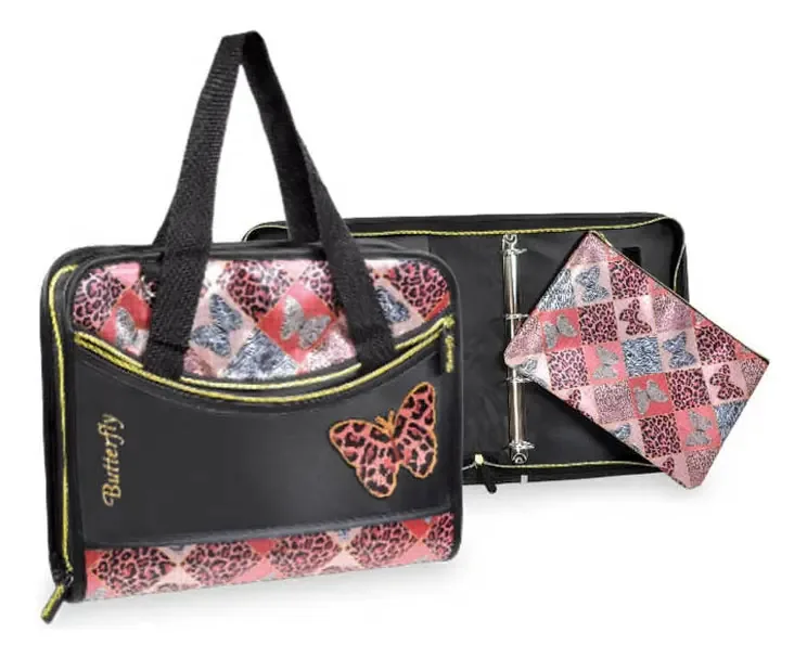 Fichário Universitário Feminino Argolado Butterfly