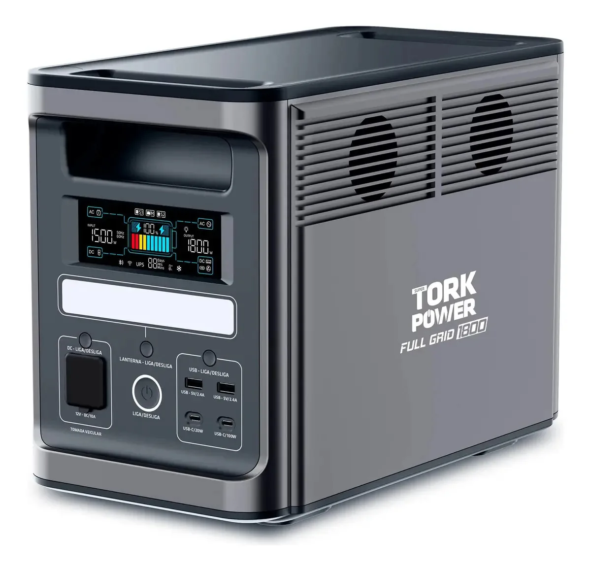 Estação De Energia Solar Gerador Portátil 1800w Super Tork