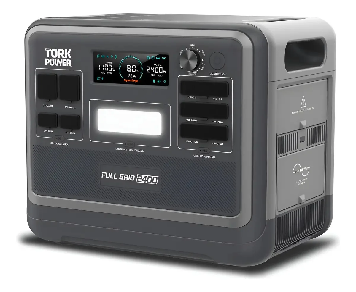 Estação Energia Gerador Solar Tork 2400w Bateria 3600w Pico