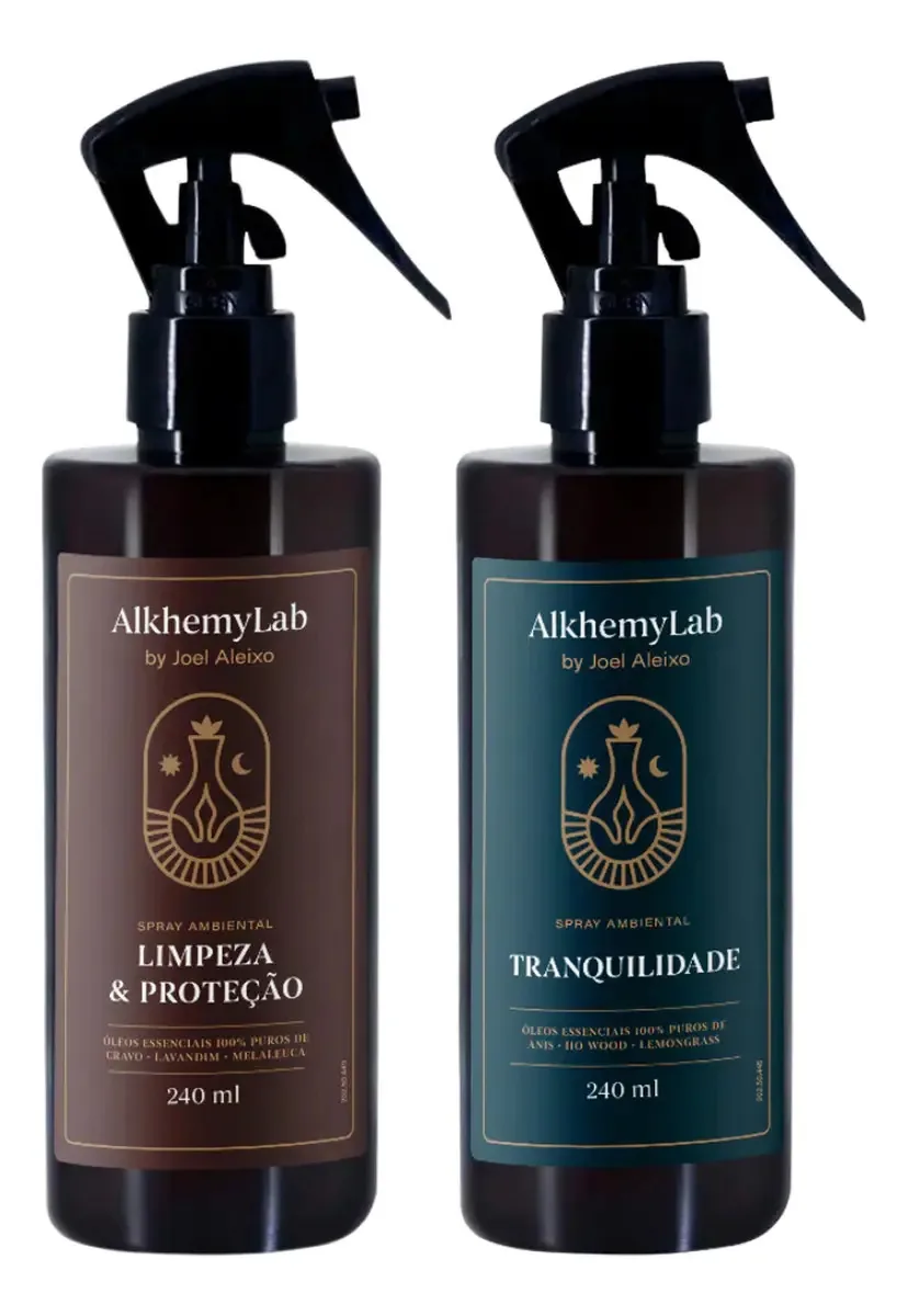Kit Sprays Limpeza Proteção e Tranquilidade AlkhemyLab 480mL