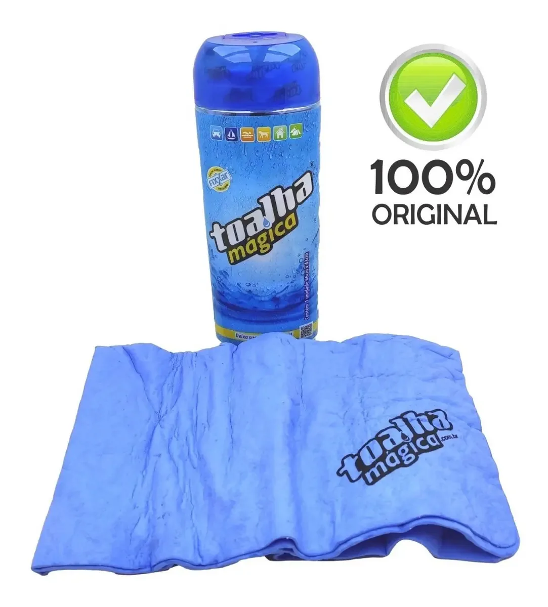 Toalha Mágica Flanela Azul De PVA Fixxar Para Limpeza Automotiva