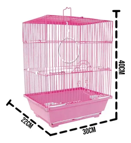 Gaiola Para Calopsita American Pets - Quadrada - Rosa