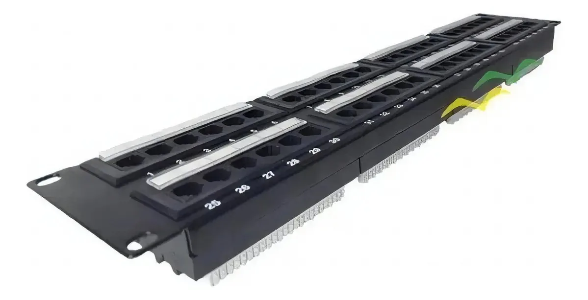 Patch Panel 48 Portas Cat5e Pier Telecom Padrão 19 Polegadas
