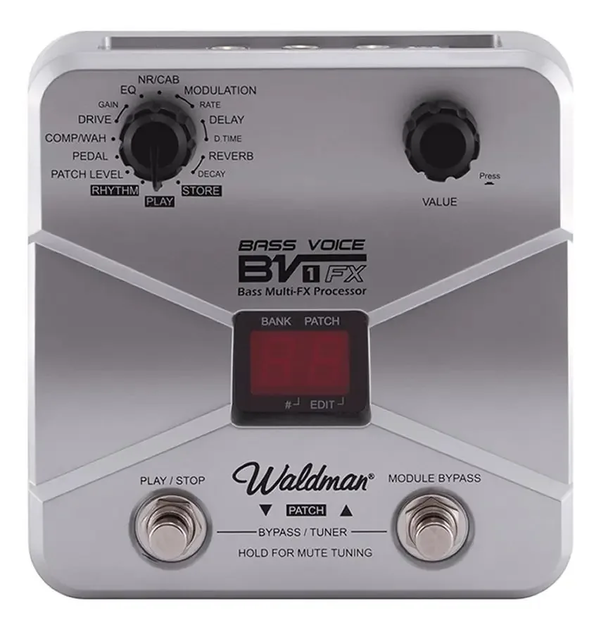 Bv-1fx Waldman Pedaleira Bass Voice Multi-efeitos Para Baixo