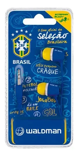 Fone Ouvido Intraauricular Waldman Seleção Brasileira Azul Amarelo 1.2m