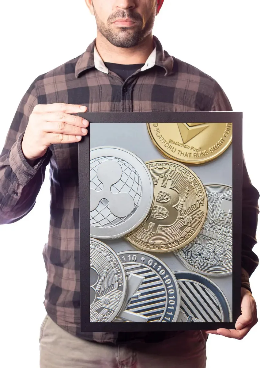 Quadro Criptomoedas Liticoin Riple Ethereum Bitcoin
