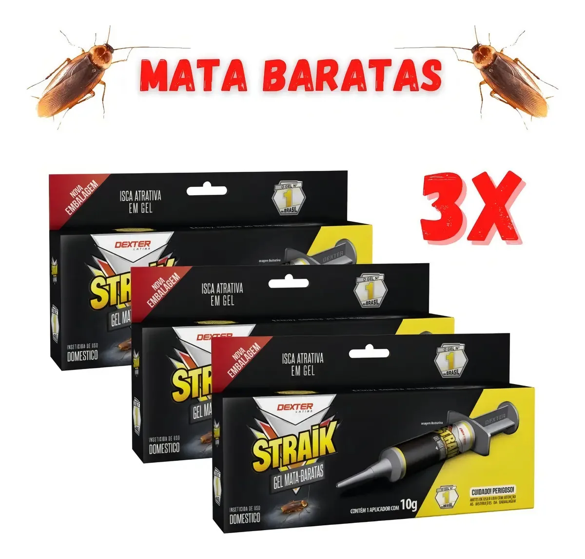 3 Gel Straik P/ Baratas 100% O Melhor Seringa 10g