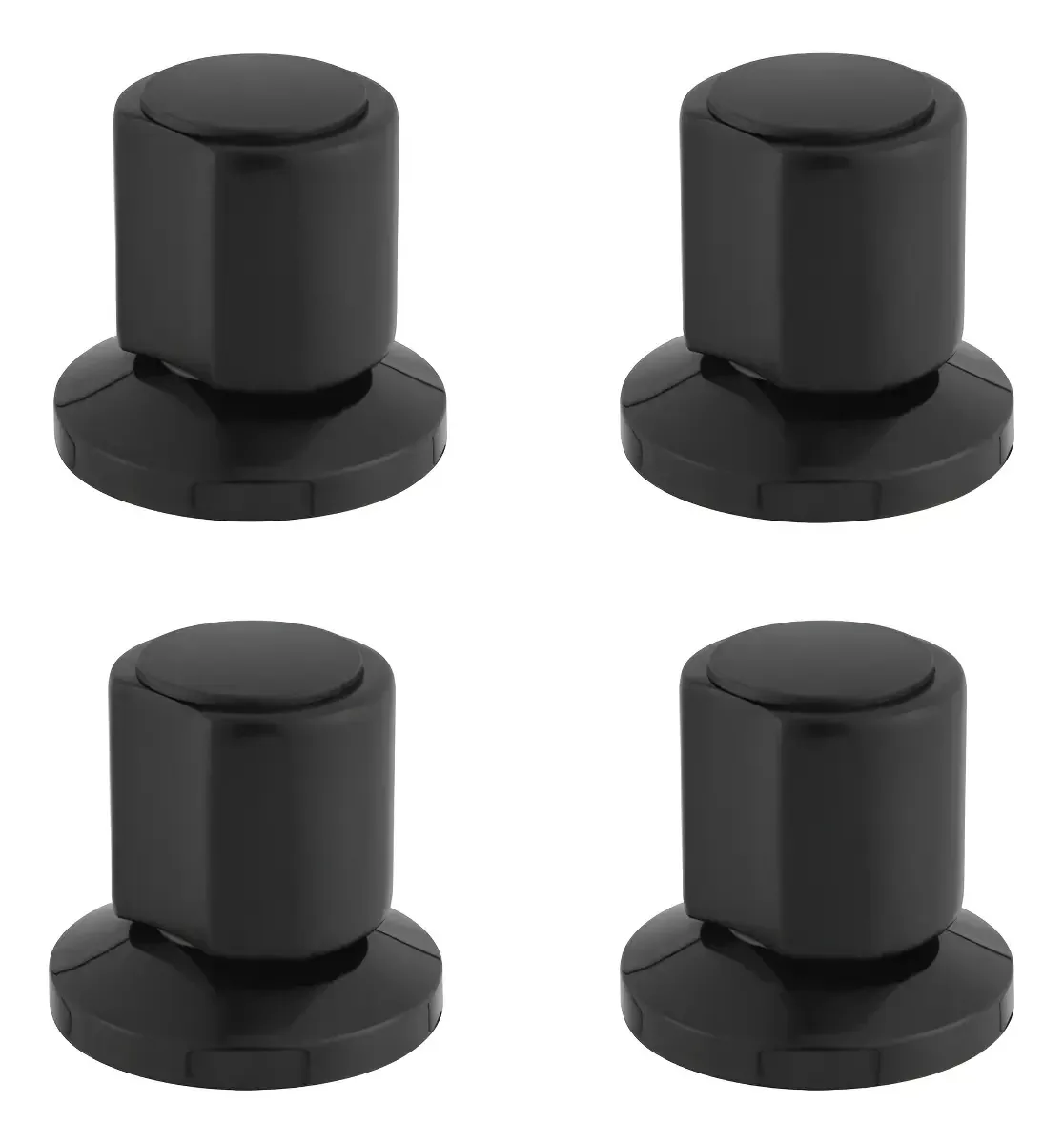 Kit 4 Acabamentos Registro Preto Fosco Alpha Hidrometais Padrão Deca Chuveiro