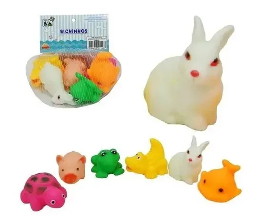 Brinquedo De Banho Bichinhos 6 Peças Sortidas