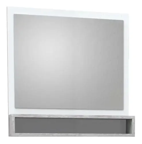 Espelho Para Banheiro Madeira Alecrim 50 Branco/calcare