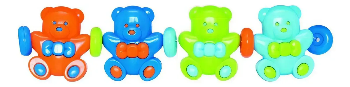Móbile Chocalho Carrinho Ursinho Azul Menino Coloria