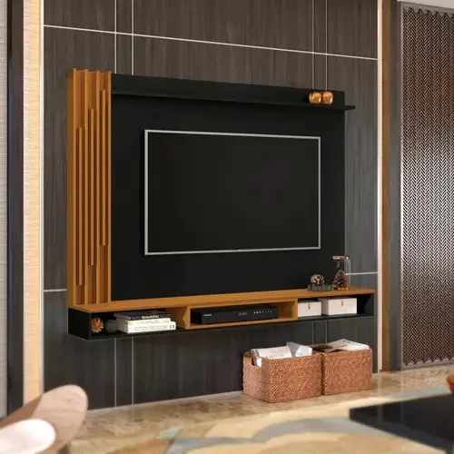 Painel Aston Preto Cedro Sala Edn Moveis
