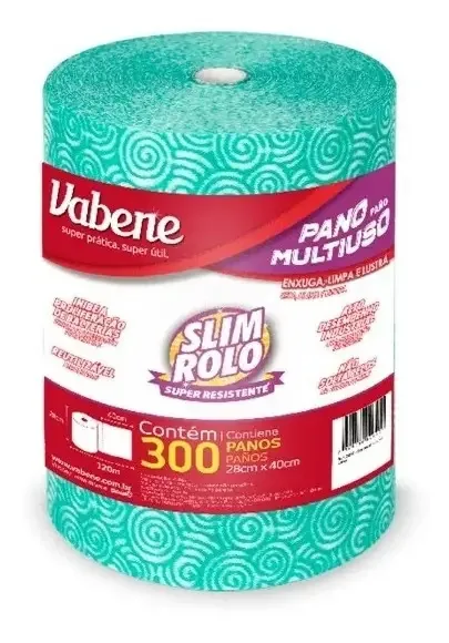 Pano Multiuso Perfex Cor Verde Vabene 300un