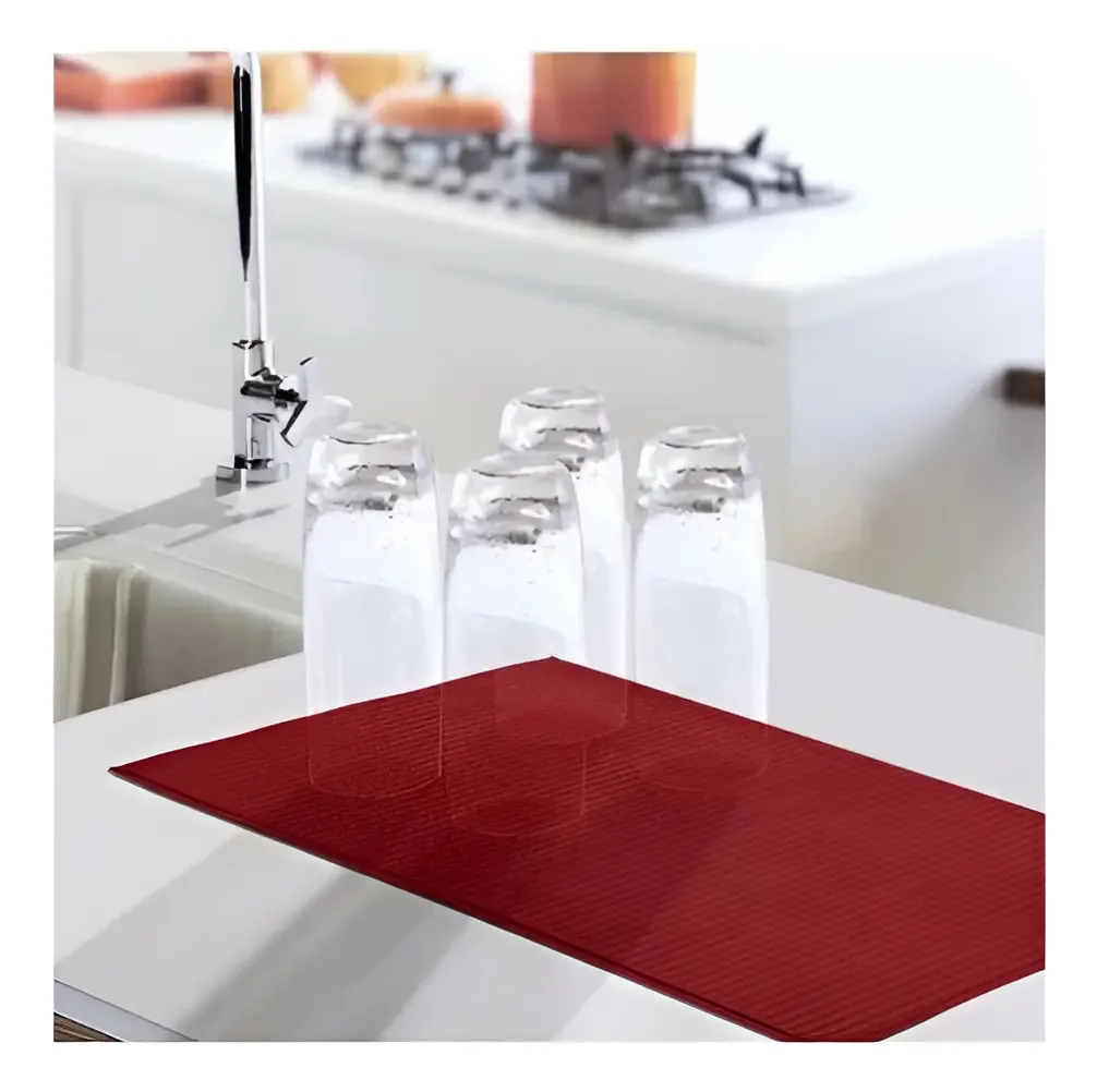 Tapete Escorredor De Louça 38x50cm Vermelho