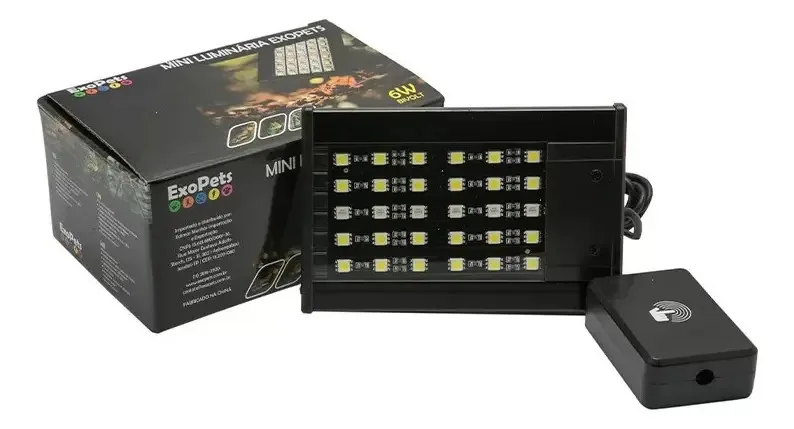 Mini Luminária De Led Para Répteis Aracnídeos Exopets 6w