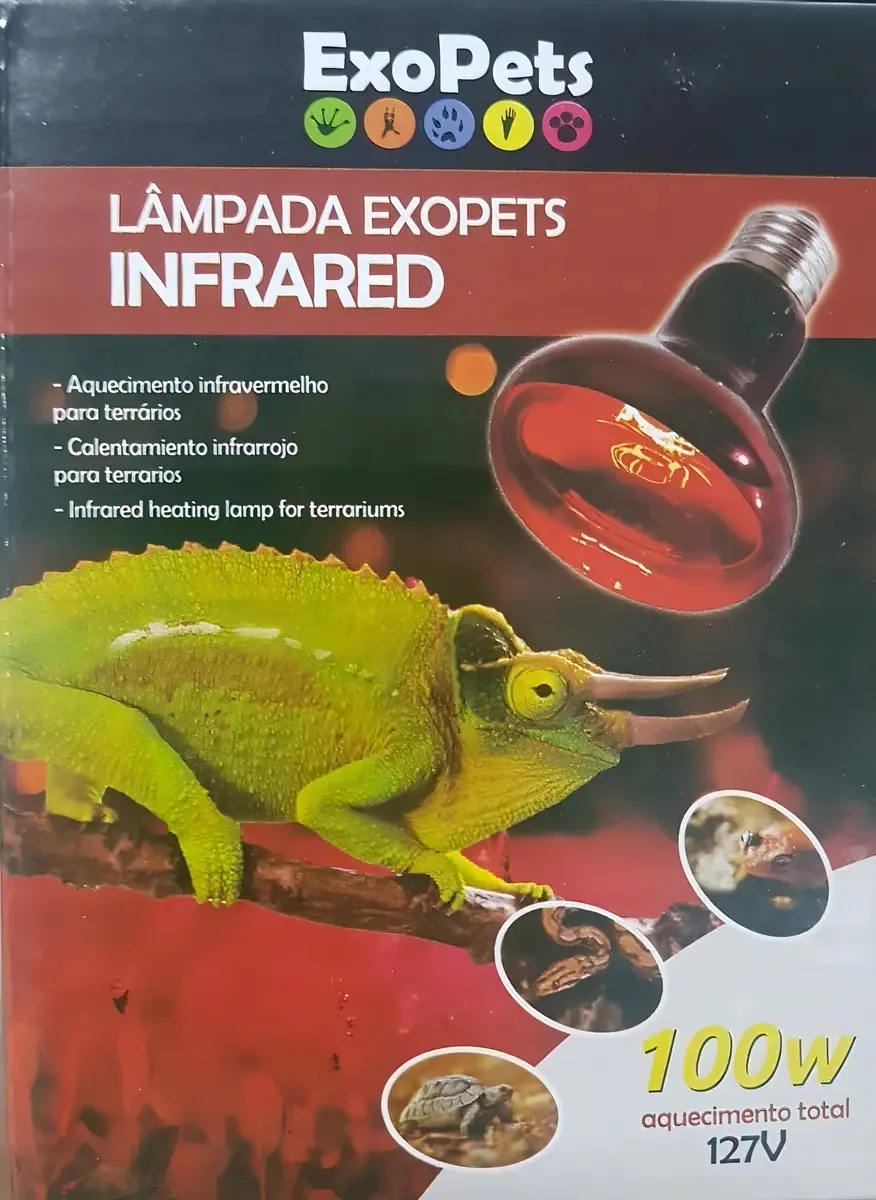 Lampada Infrared Exopets Repteis 100w