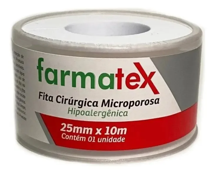 Fita Cirúrgica Microporosa Hipoalérgica Farmatex 25mm