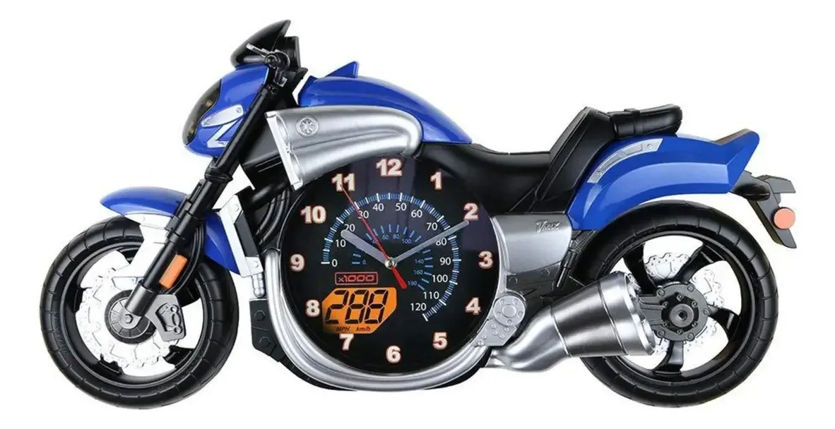 Relógio Moto Parede Vemax Azul