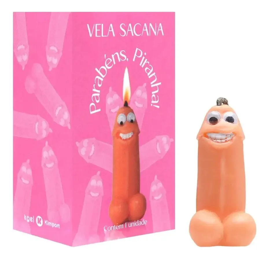 Vela Sacana Parabéns Piranha Pênis Kgel