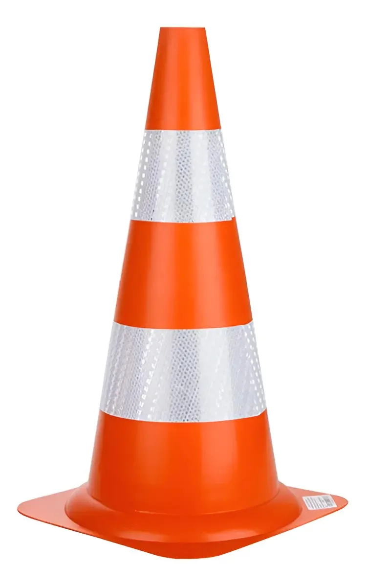 Cone de Sinalização Rígido Delta Plus 50 cm Laranja com 2 Fitas Refletivas