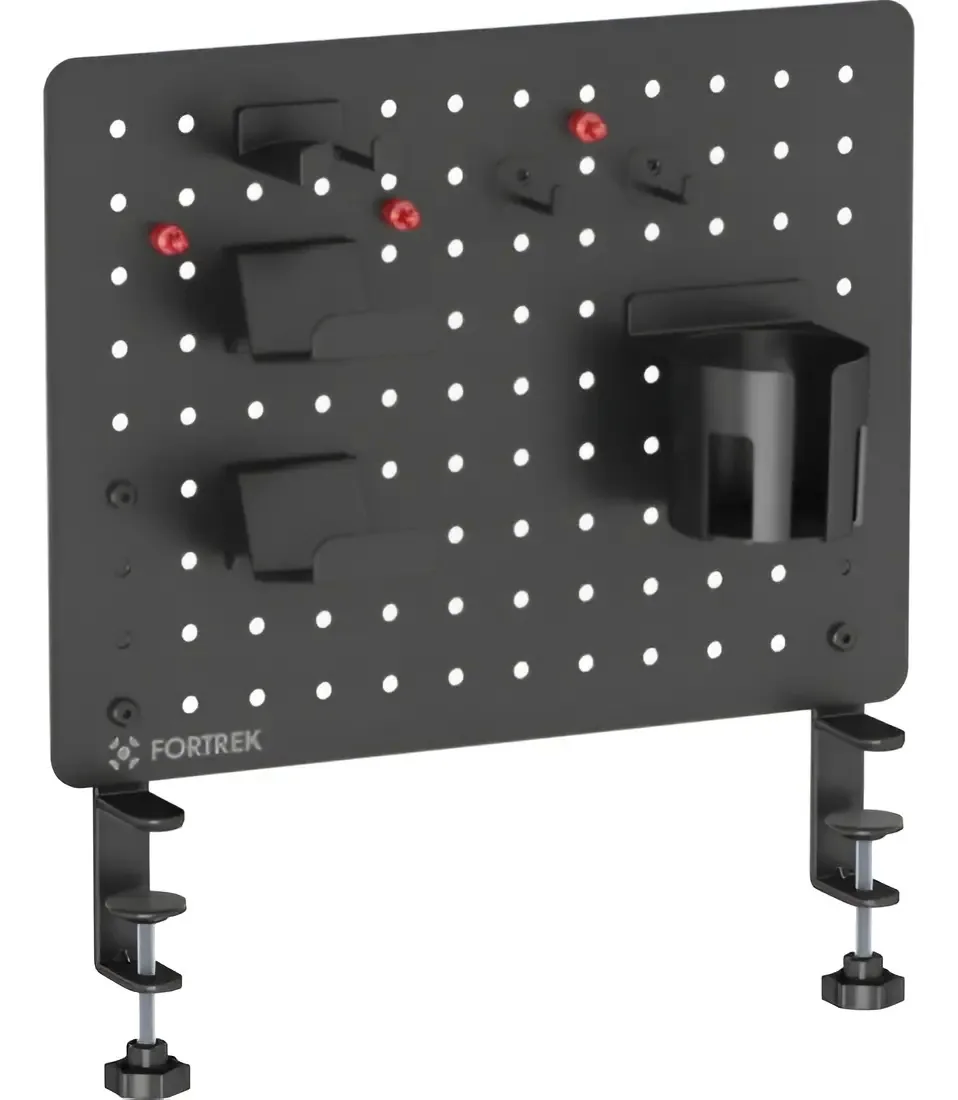 Painel Metal Organizador Fortrek Grid Space Gamer Preto com Acessórios