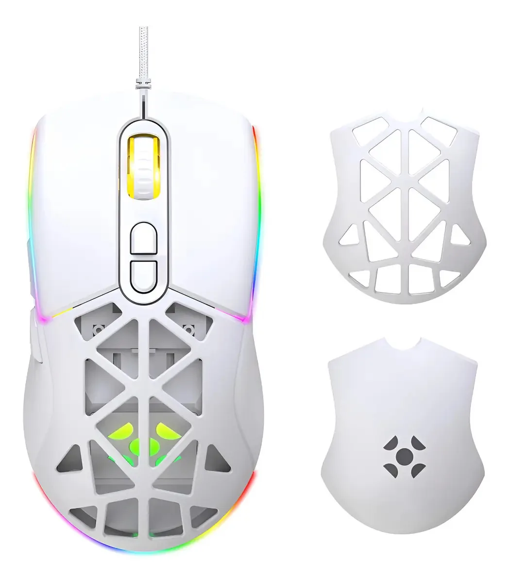 Mouse Gamer Fortrek Striker Com Fio e RGB, Branco