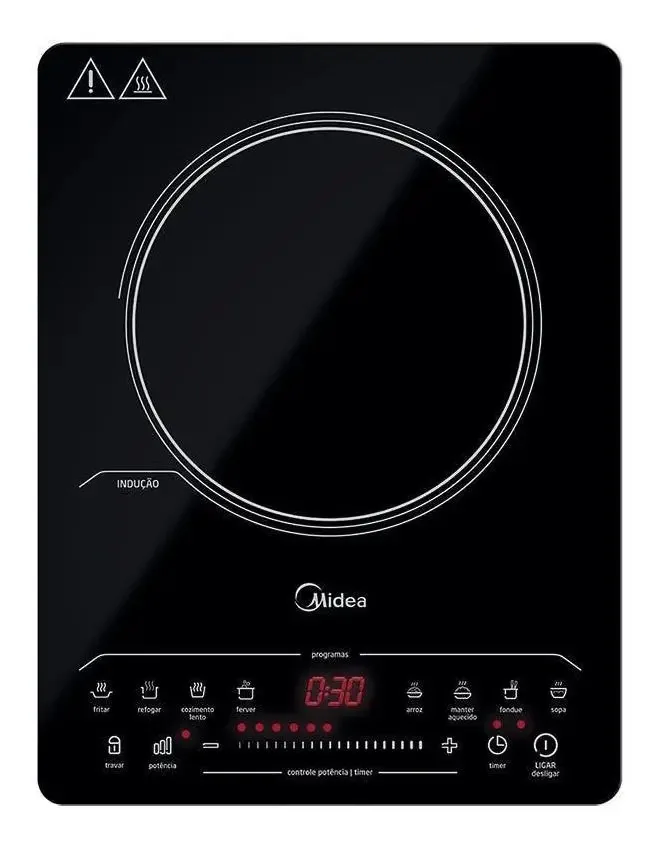 Cooktop De Indução Midea 1 Boca Portátil Cor Preto
