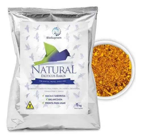Farinhada Biosuprem Natural Exóticos Raros 1kg Insetos Fruta