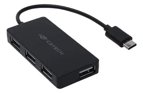 Hub Usb 2.0 4 Portas Usb-usbc Hu-c200bk C3 Tech