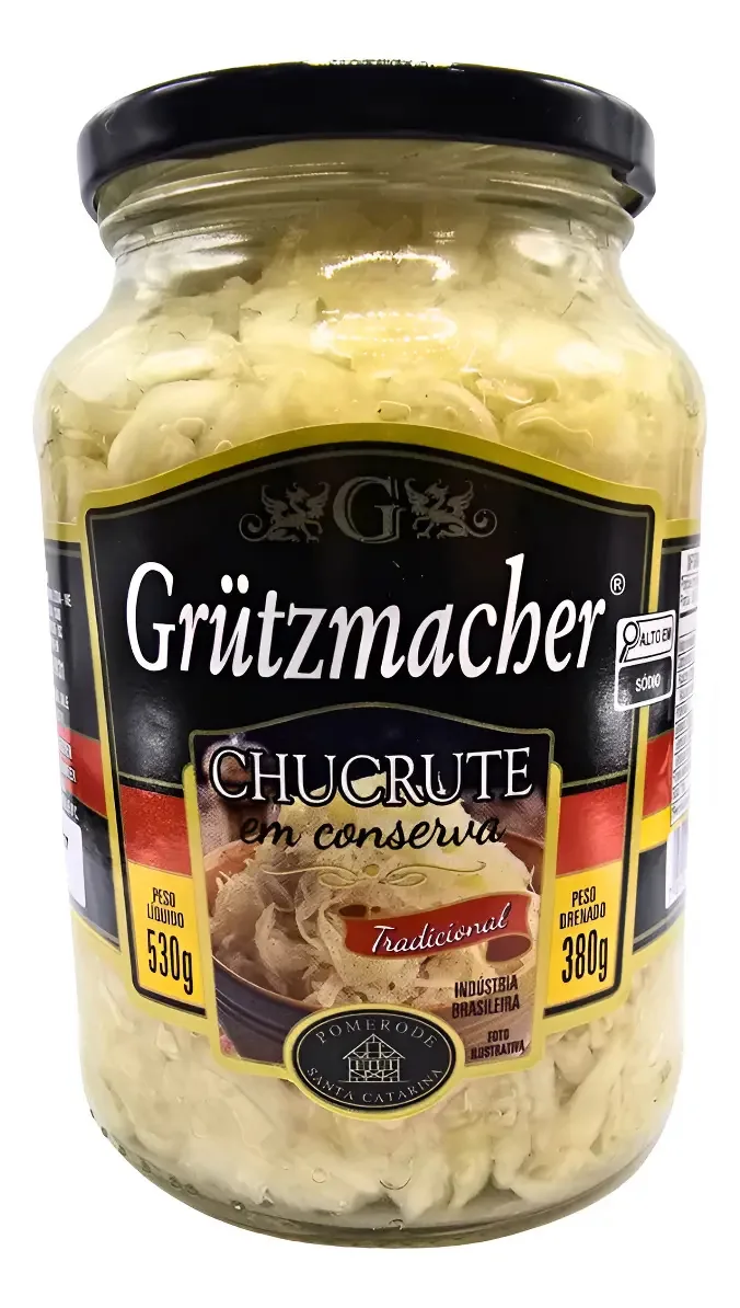 Chucrute Em Conserva Vidro Grutzmacher 530g
