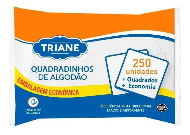 Quadradinhos De Algodão Triane 250 Unidades
