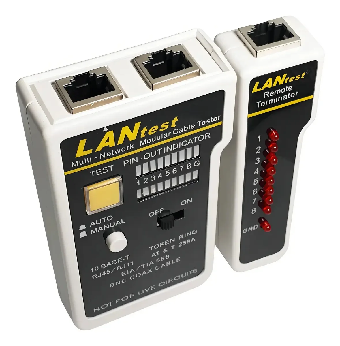 Testador de Cabos de Rede 2Flex Com LED Para RJ45, RJ11 e BNC