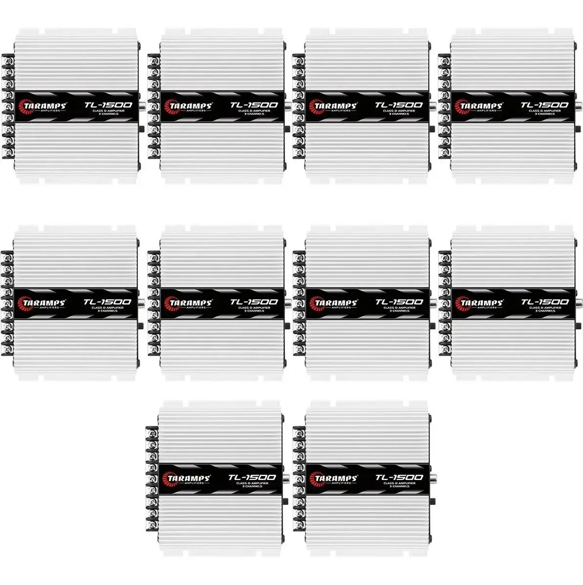 Pack 10 Amplificadores Taramps TL 1500 de 3 Canais e 390W para Carro