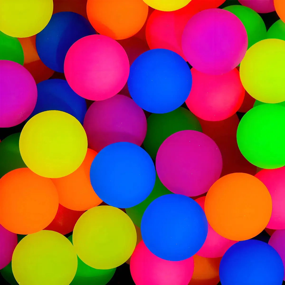 Bolinha Pula Pula Neon de 42mm, Kit com 18 Unidades