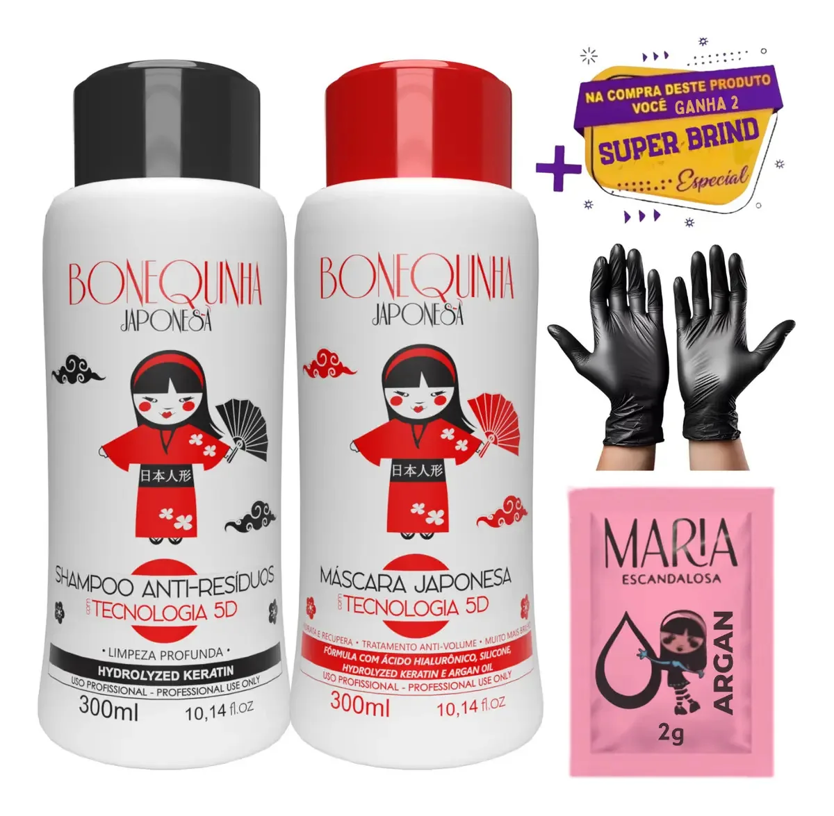Kit Bonequinha Japonesa Redutora Com Tecnologia 5d 300ml