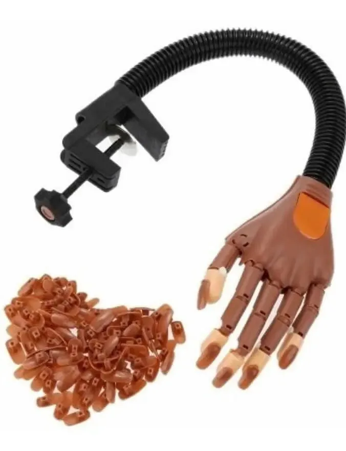 Mão Articulada Acrílico Treino Manicure Unha Gel Acrygel Dez 69cm