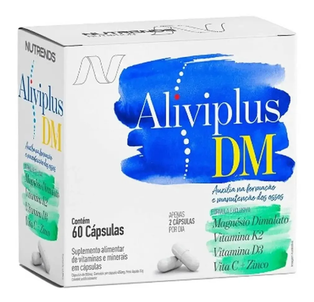 Aliviplus Dm 60caps- Nutrends- Formação Manutenção Dos Ossos
