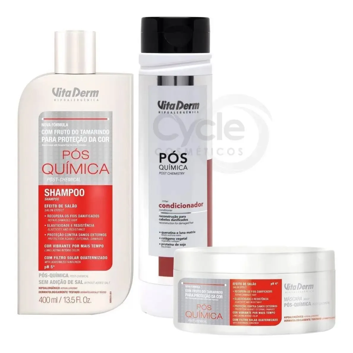 Kit 3 Produtos Pós Química Vita Derm