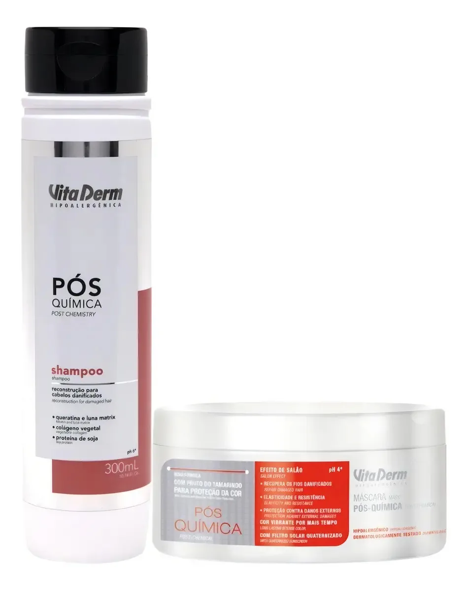 Kit 2 Produtos Pós Química E Proteção Da Cor Vita Derm