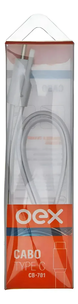 Cabo de Dados Type C OEX CB701 de 50cm, Branco