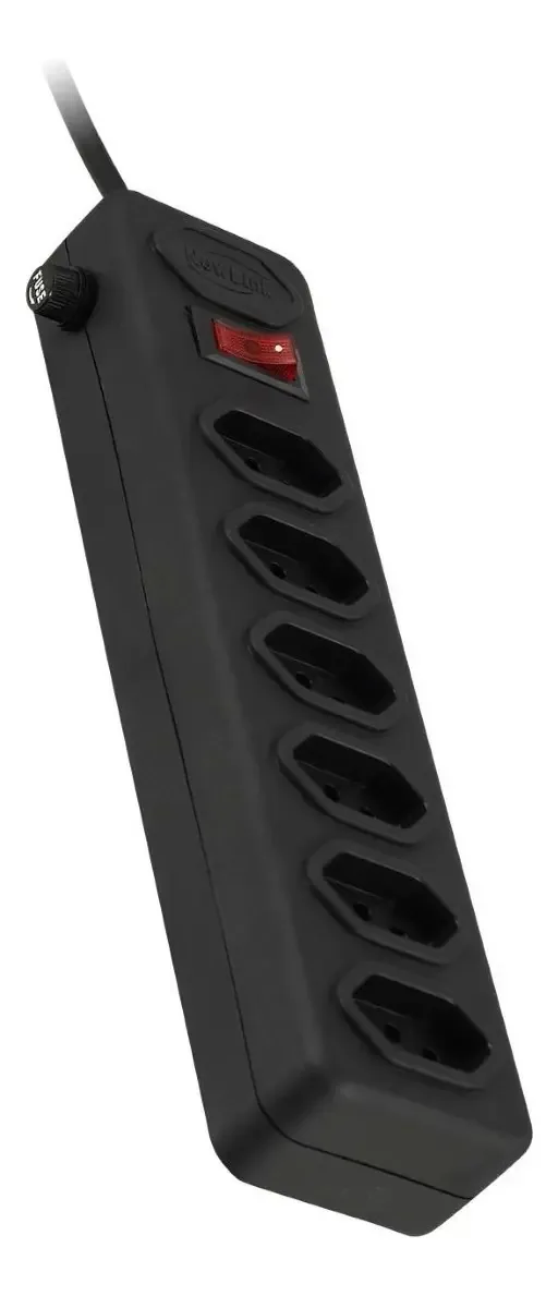 Filtro de Linha Newlink PE105 Bivolt 6 Entradas Preto 1,2m