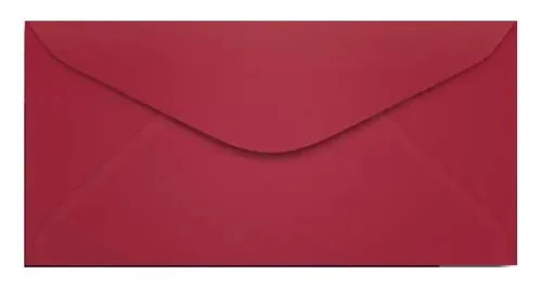 100 Envelopes Ofício Cor Amarelo 11,4x22,9 Cor Vinho