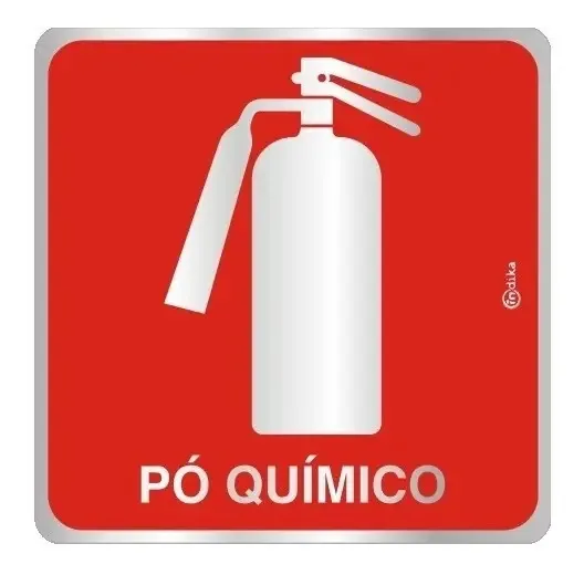 Placa Sinalizadora Em Pvc Adesivo - Extintores Cor Pó Químico