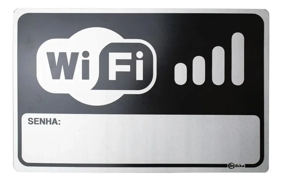 Placa Sinalizadora Alumínio Adesivo - Senha Wi Fi