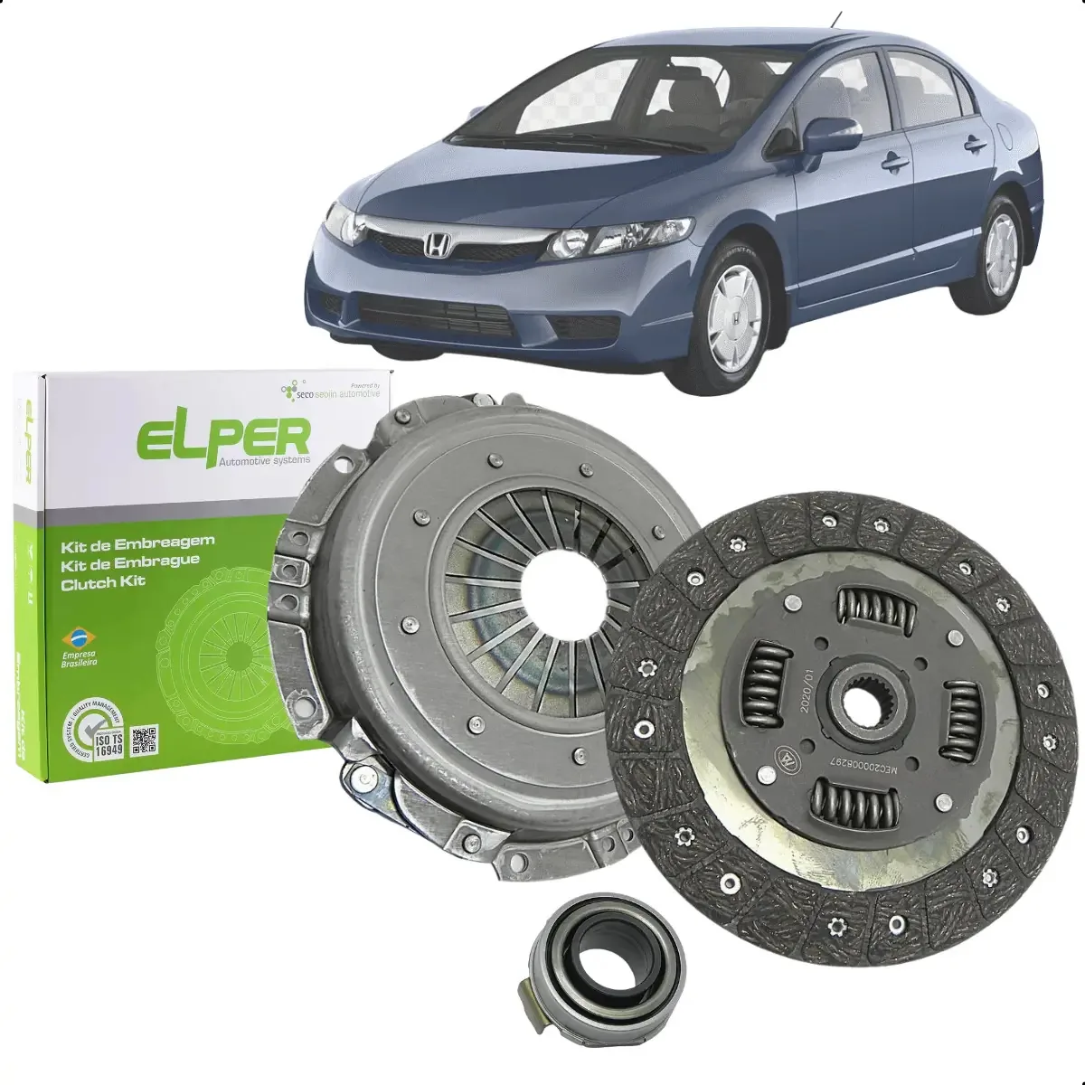 Kit Embreagem Com Rolamento New Civic 1.8 16v 2006 Até 2011