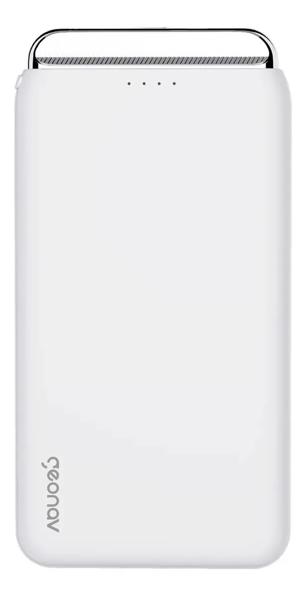 Carregador Portátil Power Bank Univer 12000mah Branco Geonav