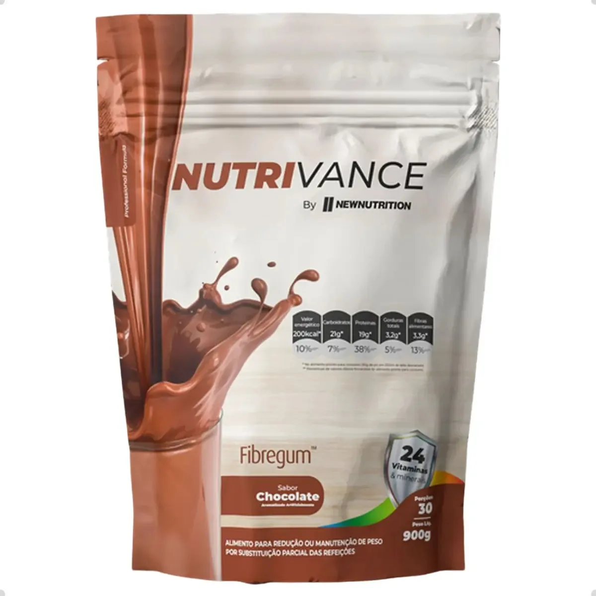 Fibras Alimentares Nutri Vance Fibregum 900g New Nutrition Sabor Chocolate