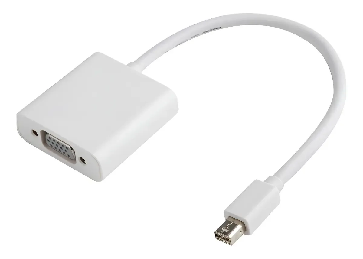 Adaptador Display Mini Portátil Para Vga 15cm Branco Adap004