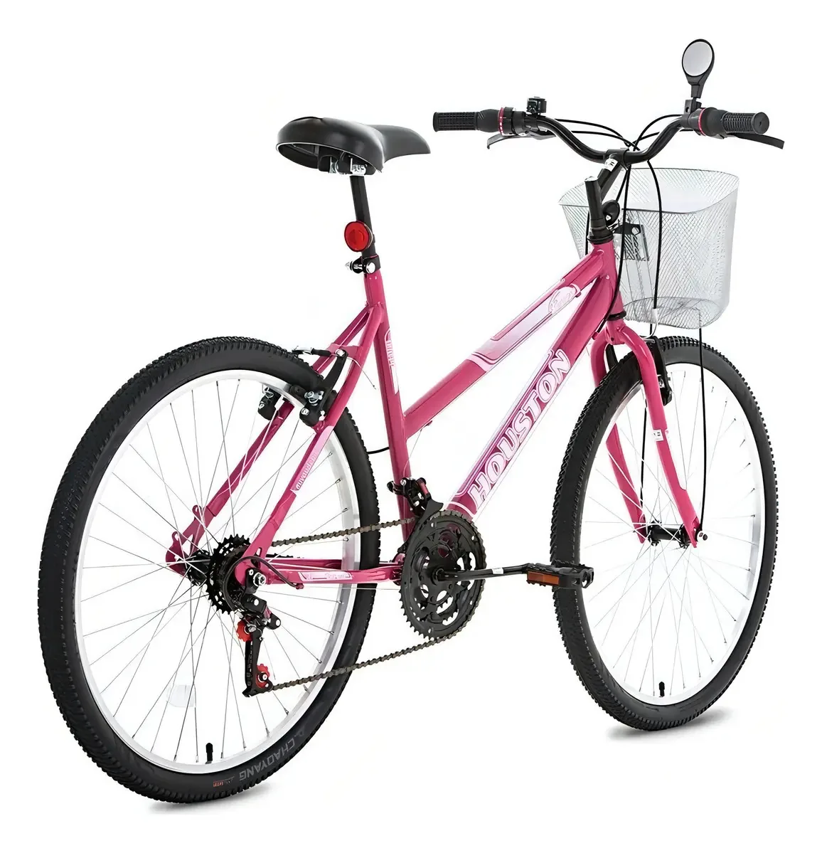 Bike Passeio Rosa Foxer Maori 21 Marchas Houston C/ Cesta Tamanho do quadro 18