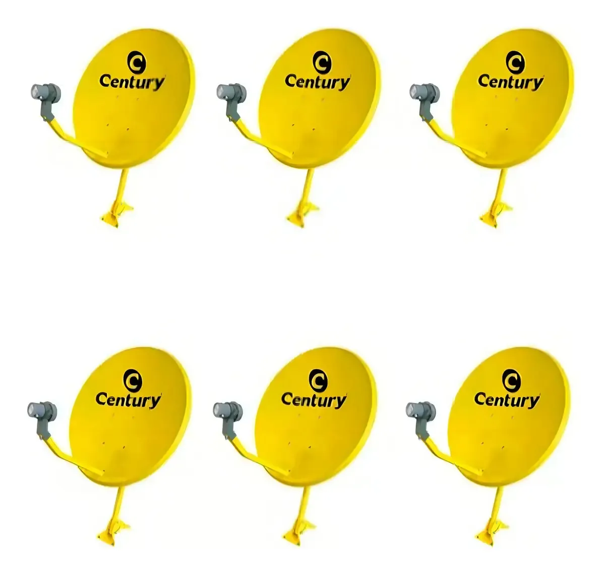 Antena Banda Ku 60cm Century Amarela 6 Peças + Cabos +LNBF MONO
